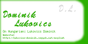 dominik lukovics business card